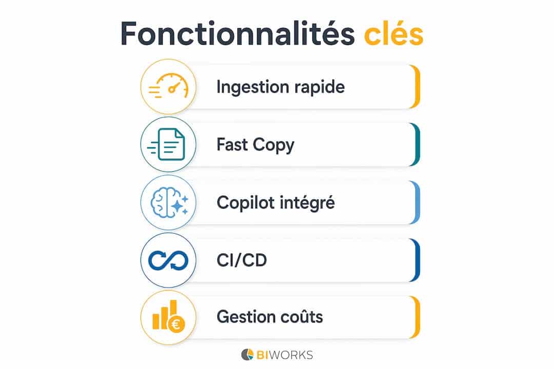 Découvrez en un coup d’œil les principales fonctionnalités de Dataflow Gen2 dans Microsoft Fabric grâce à cette infographie.