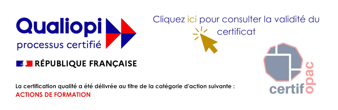 Certification Qualiopi — actions de formation (vérifier la validité du certificat)