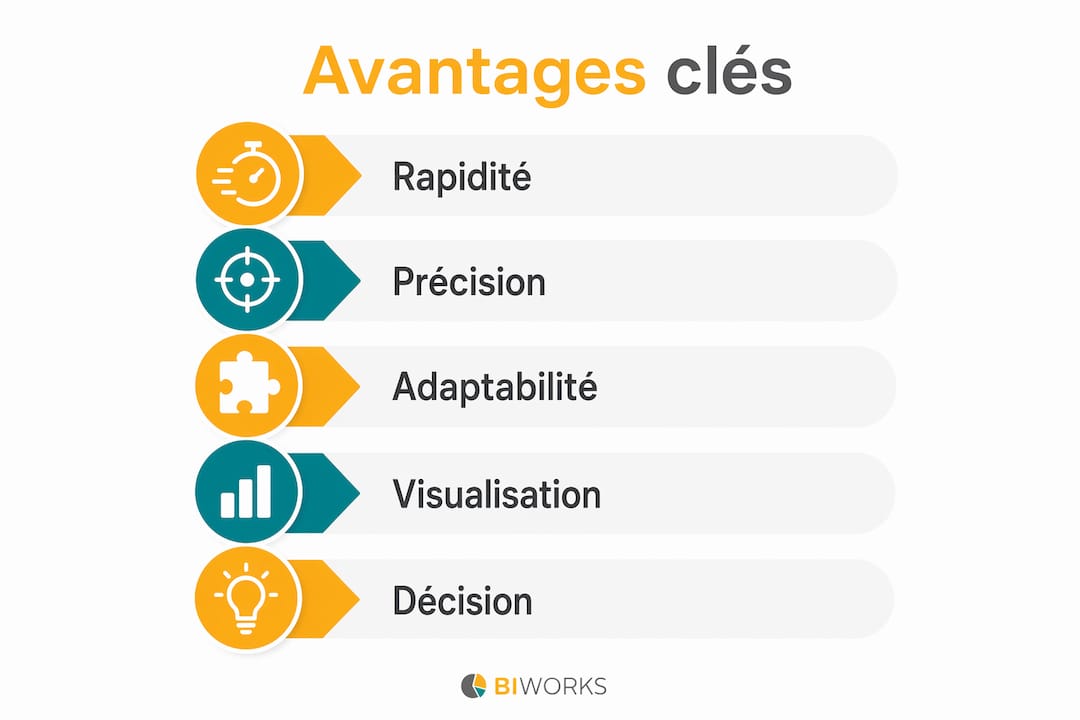 Découvrez en un clin d'œil les bénéfices du reporting dynamique à travers une infographie en 5 étapes essentielles.